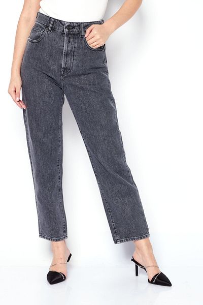 Replay Women Mom Fit Dark Wash Non-Stretchable Jeans, Black