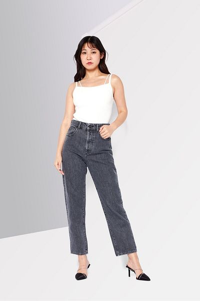 Replay Women Mom Fit Dark Wash Non-Stretchable Jeans, Black