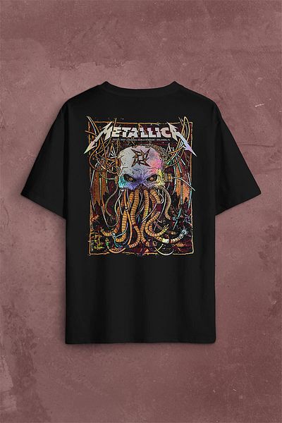 Kendim Seçtim Poster cu muzică Metallica Rock Metal în spate Tricou supradimensionat cu imprimeu unisex