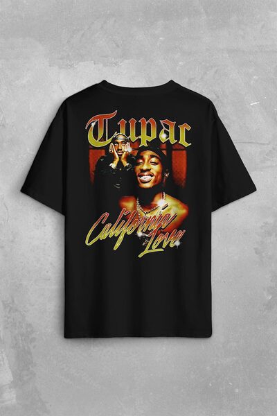 Kendim Seçtim Tupac 2Pac Shakur Rap Music West Coast 90S Rap Tricou supradimensionat cu imprimeu în spate în față Tricou unisex
