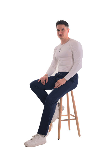 ASN concept Men's Cargo Pocket Navy Blue Sweatpants (with Large Size Option)