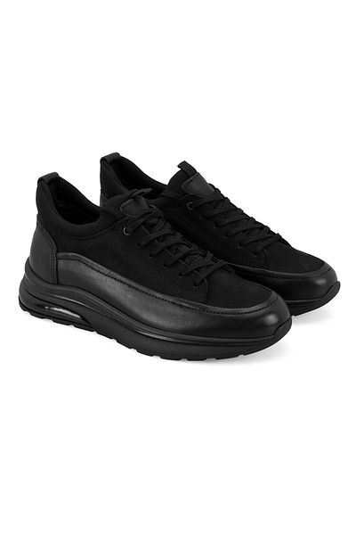 Desa Ανδρικά δερμάτινα αθλητικά παπούτσια Trika Black