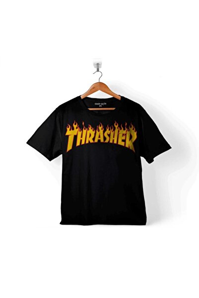 Kendim Seçtim Trasher Logo Flame Blaze Skateboard Hip Hop Tricou pentru copii
