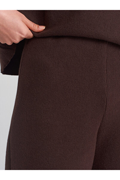 Dilvin 71833 Geniş Paça Fitilli Pantolon-Kahve