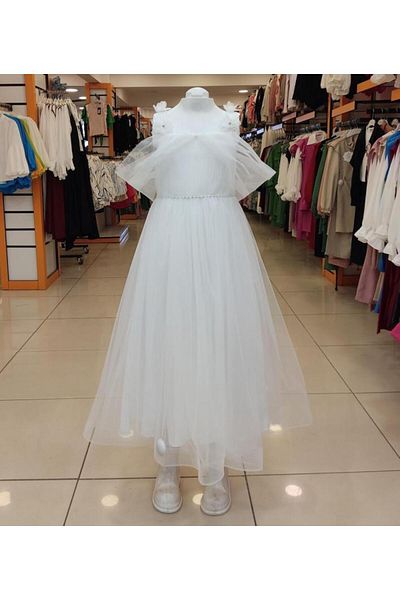 Yonca Çocuk Βραδινό φόρεμα για κορίτσια ŞEKER Kids 4035 με δαντέλα στους ώμους