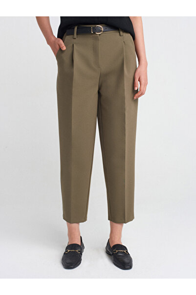 Dilvin 71533 Green Belted Carrot Fit Trousers