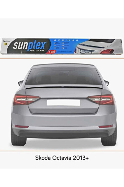 SUNPLEX Skoda Octavia Uyumlu Spoiler Bagaj Üstü Piano Black Sd 2013-2019