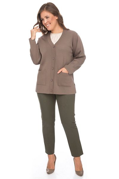 Uludağ Triko Women's Mink Buttoned Steel Knitted Cardigan