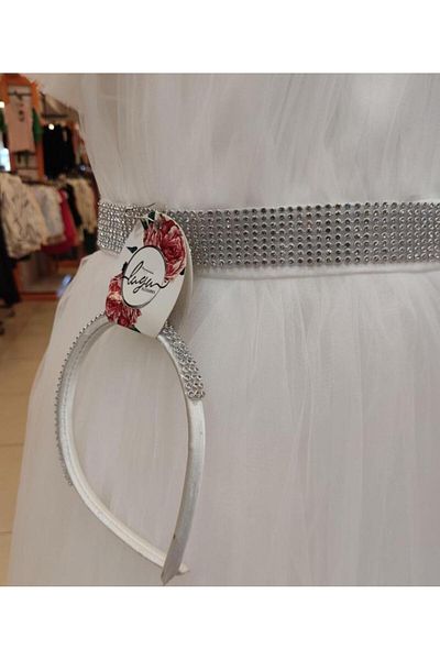 Yonca Çocuk Βραδινό φόρεμα για κορίτσια LUGU Kids 2352 με βολάν μπροστά