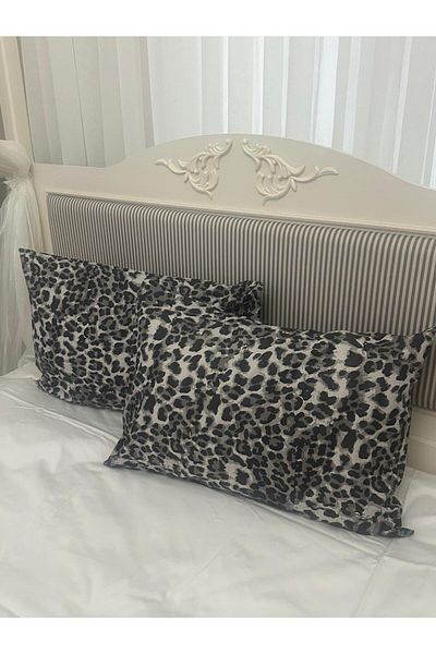 GERCELLA 2 Pieces Leopard Print 50X70 cm 100% Cotton Pillowcases Pillow Case