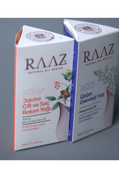 RAAZ Advantageous 2-Piece Oil Set – Jojoba Oil 50 ml Grape Seed Oil 50 ml 100% Pure Natural
