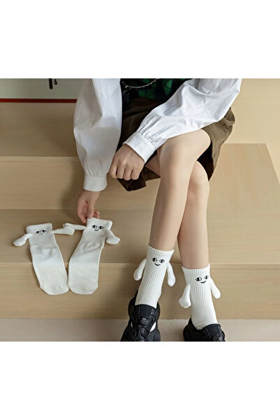 çorapdunyam 1 bucată de șosete albe cu micnatism, ținându-se de mână în mână,...