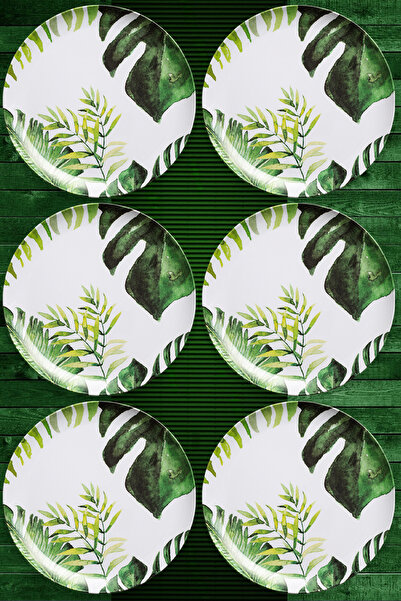 BOSSİO Fast 28cm 11-Inch Botanical Plate: Outdoor Garden Caravan Picnic Decorative Serving