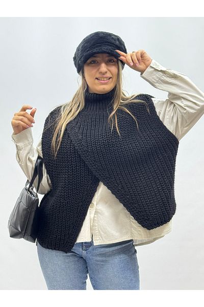İTALYAN BUTİK Italian Front Cross over Collar Jumper