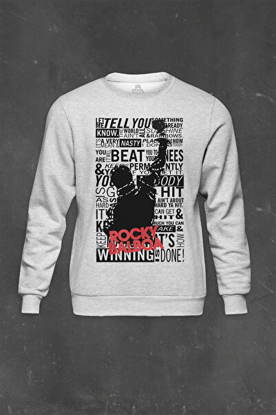 so cool Γκρι φούτερ Πυγμαχία Πυγμαχία Rambo Rocky Balboa Sylvester Stallone εμπριμέ Unisex φούτερ