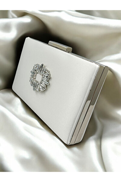 Wedding Fashion Ecru Satin Rhinestone Evening Dress Clutch Bag - Wedding and ...