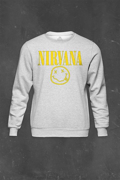 so cool Γκρι φούτερ Nirvana Hanson Music Band Rock Grunge με στάμπα Unisex Φούτερ