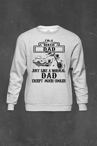 so cool Γκρι φούτερ I Am A Biker Dad Μοτοσικλέτα Μοτοσικλέτας Φούτερ με στάμπα Unisex
