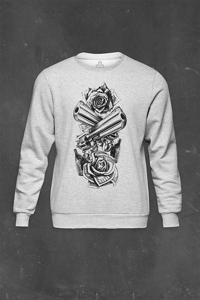 so cool Γκρι φούτερ Smith Wesson Revolver Gungs Gun Rose Λευκό εμπριμέ Unisex Φούτερ