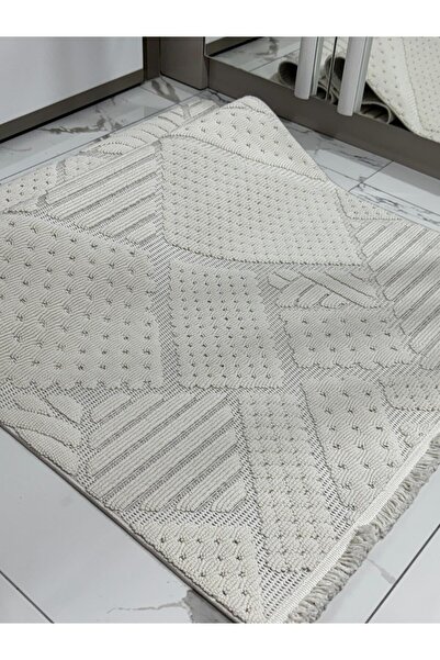 MBA MODA 1119 Krem Halı Yolluk Bukle Salon Halısı Antre Hol Koridor Halısı Kabartmalı Makine Halısı