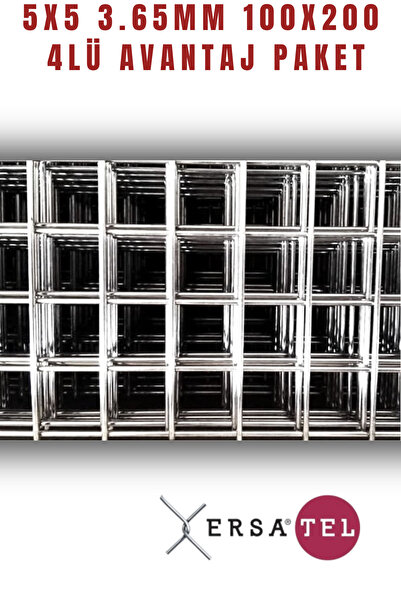 ERSA DEMİR ÇELİK Ersatel Hasır Tel 3,65 Mm X 5*5 Cm X 100x200 Cm -4'lü Avanta...