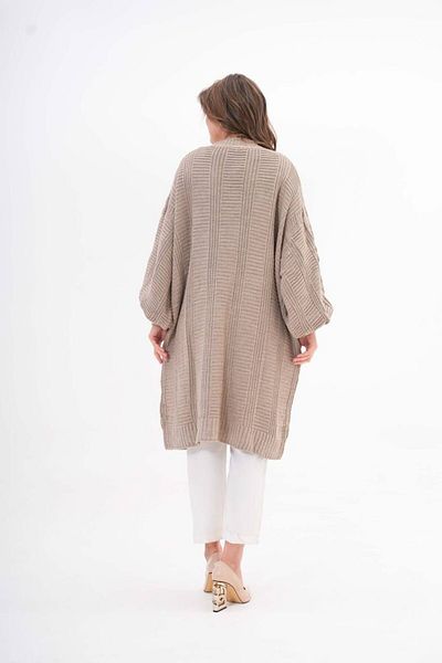 NİSUM MODA Nisum Sheath Knitted Balloon Sleeve Cardigan