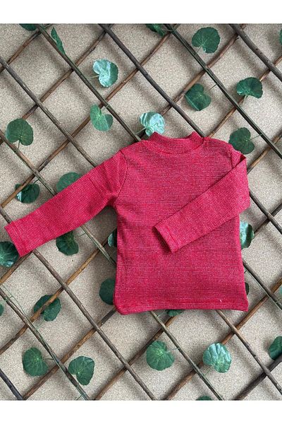 ribana Cotton Silvery Half Turtleneck Ribbed Seasonal Children's Badi Girls' Badi Winter Boys' Bodysuit