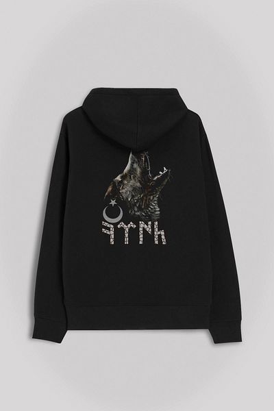 Kendim Seçtim Turkish Bozkurt Wolf Wolf Unisex Hooded Hoodie - Front and Back Printed