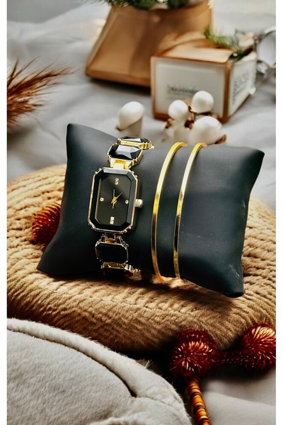 pullmarkt 2 Adet Ajda Bilezik bileklik - 1 adet taş model saat