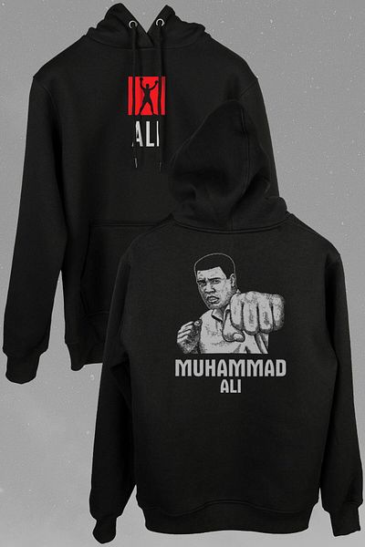 Kendim Seçtim Muhammad Ali Clay Boxing Legendă Hanorac imprimat față și spate Hanorac cu glugă unisex