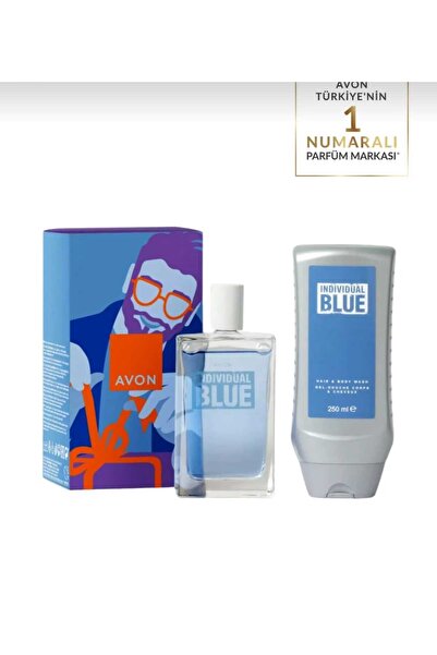 AVON Individual Blue Erkek Parfüm Saç ve Vücut Şampuanı Hediye Seti
