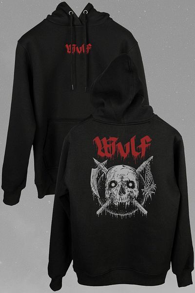 Kendim Seçtim Wulf Metal Rock Band Skull Skull Gothic Hanorac imprimat față și spate Hanorac cu glugă unisex