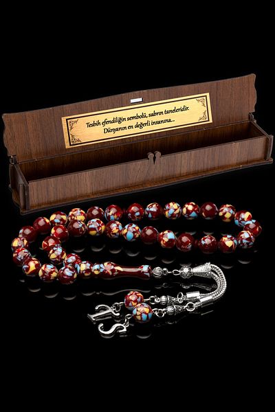 OTTOTESBİH Men's Mosaic Powder Amber Rosary