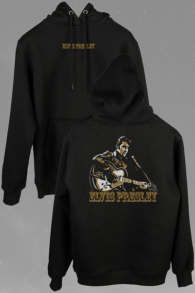Kendim Seçtim Elvis Presley Regele Rock'n Roll Rock Roll King Hanorac imprimat față și spate Hanorac cu glugă unisex