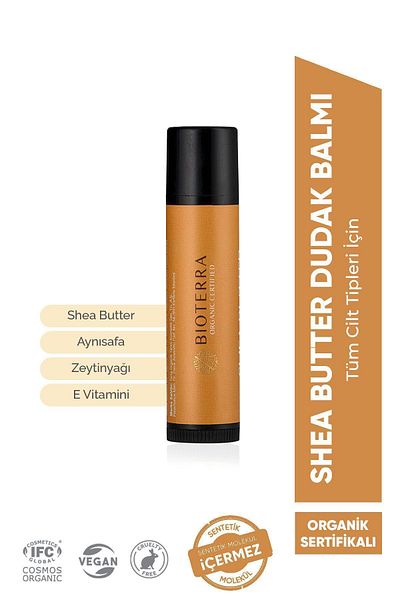 Bioterra Organic Shea Butter Lip Balm 5 ml - Dry, Chapped, Weathered Lips