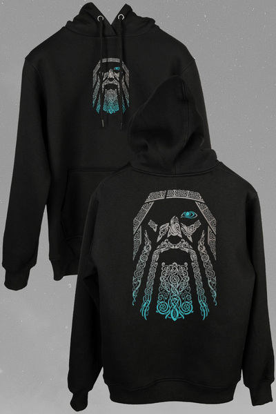 Kendim Seçtim Odin Vikings Logo Vikings Prednja i Zadnja Štampano Dukserica U...