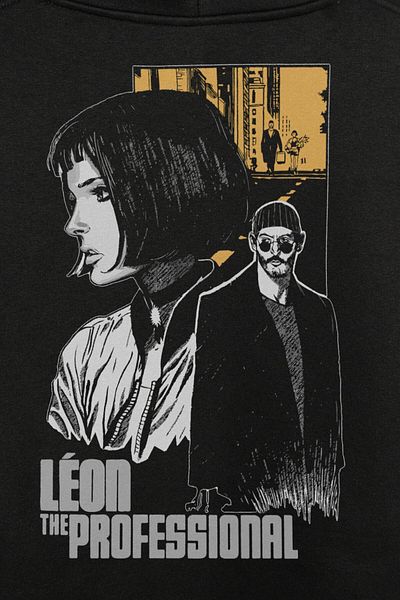 Kendim Seçtim Mathilda Leon The Professional Power of Love Hanorac imprimat față și spate Hanorac cu glugă unisex