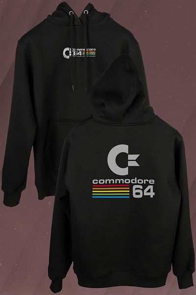 Kendim Seçtim Logo Commodore 61 C64 - Hanorac cu glugă unisex cu imprimeu antic pe computer