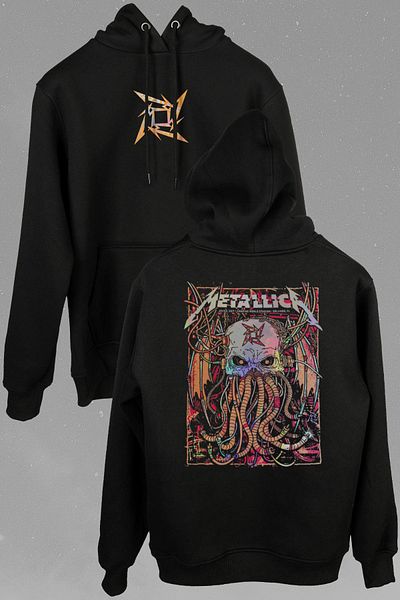 Kendim Seçtim Poster Muzica Metallica Rock Metal Hanorac imprimat pe față și pe spate Hanorac cu glugă unisex