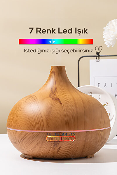 ALFAGİFT 500 ml Uzaktan Kumandalı Uyumlu  LED Aroma Difüzör ve Ultrasonik Hava Nemlendirici