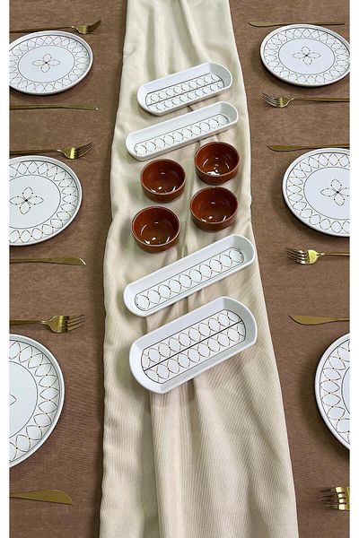 QUEEN Gold Ellipse Model 6-Piece 14 Piece Breakfast Set