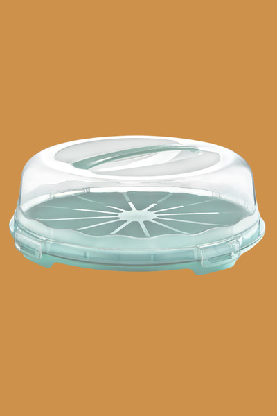 Eynel 1 Piece Round Lid Lockable Cake, Pastry, Dumpling Carrying Box, Storage...