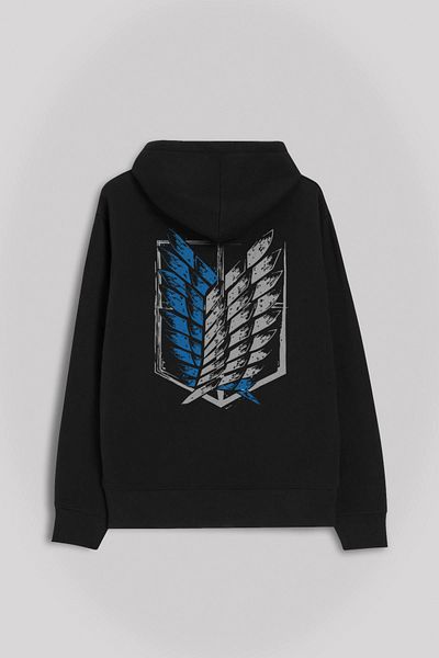 Kendim Seçtim Attack On Titan Titana Attack Logo Hanorac imprimat față și spate Hanorac cu glugă unisex