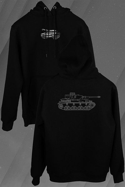 Kendim Seçtim Tiger I Panzer Tank Wehrmacht Wh Wk2 Wwii War Front and Back Printed Sweatshirt Unisex Hooded Hoodie