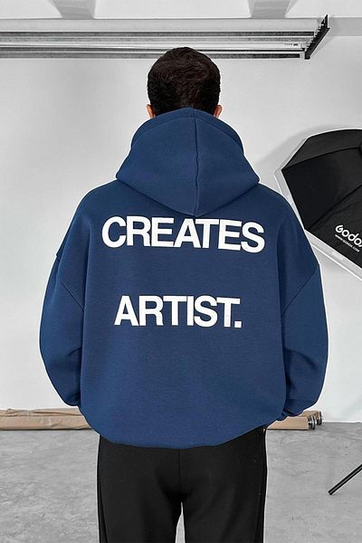HAFKAGİYİM Тъмносин суитшърт Creates Artist Oversize