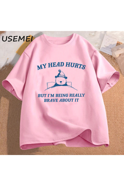 Drippy Ženska majica kratkih rukava "Causal Head Hurts Pamuk" - Stvarno sam h...