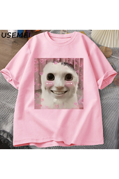 Drippy Мајица са натписом Goofy Cat Meme Dank Cursed Weirdcore Cringey мајица...