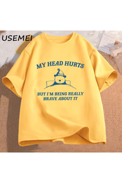 Drippy Ženska majica kratkih rukava "Causal Head Hurts Pamuk" - Stvarno sam h...