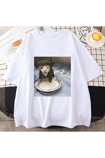 Drippy Tricou Hip Hop Pam - Față de lapte Pisică Sân imprimat pentru bărbați ...