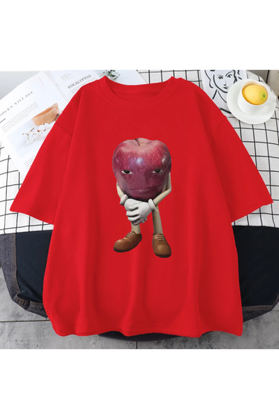Drippy Vintage Apple tasarım grafik T Shirt erkek kadın komik Y2K T-shirt Hip...